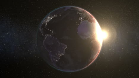 imagen ilustrada de la tierra y el sol