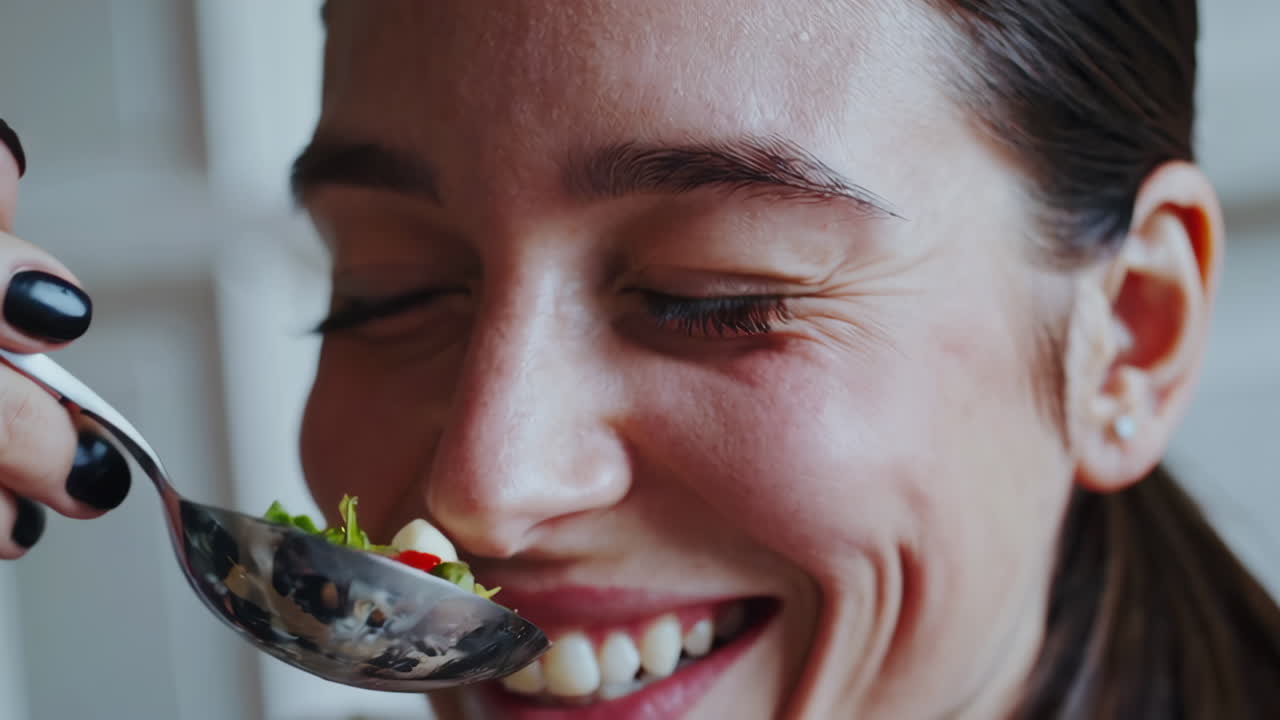 Woman enjoying a meal