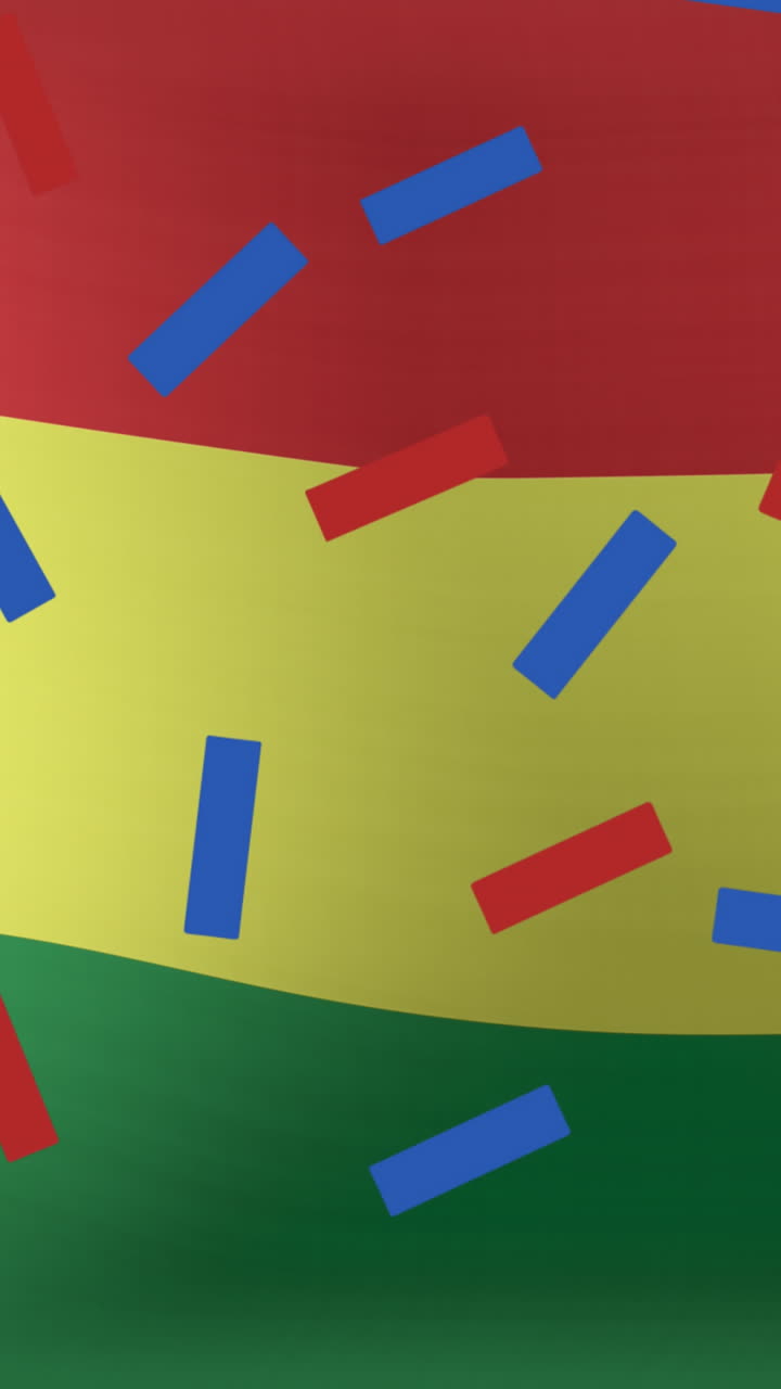 animación de confeti sobre la bandera de bolivia