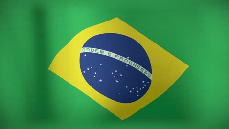 animación de la bandera móvil de brasil ondeando