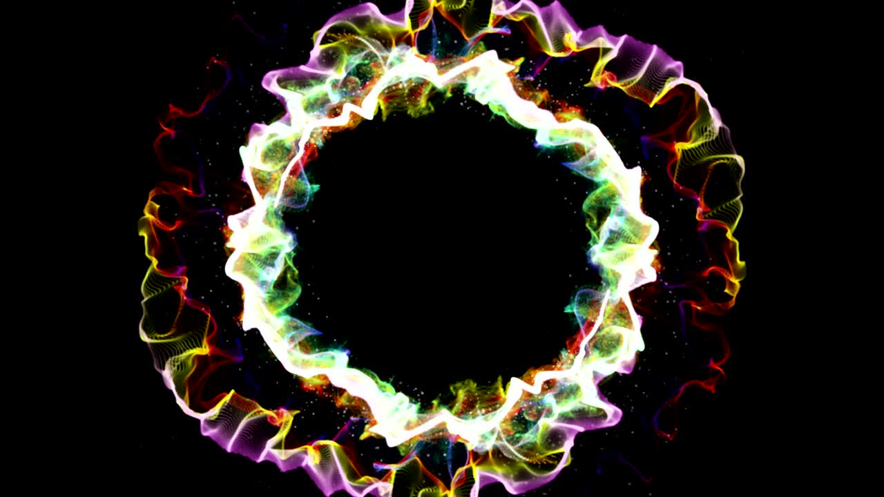 las partículas mágicas anillo fondo abstracto, animación, renderización, bucle