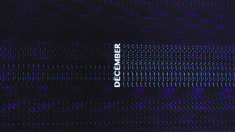 vertical de diciembre palabra en texto blanco contra fondo oscuro retro emulador vhs