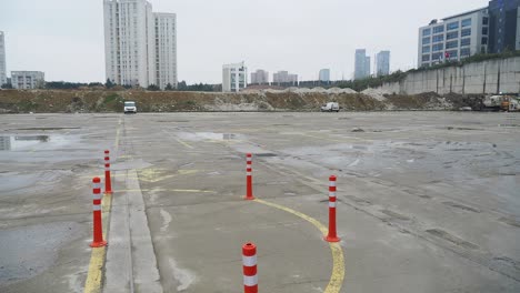 empty parking lot in urban area