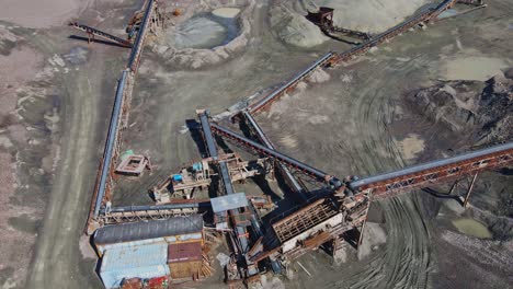 abandoned iron mine with rusty equipment in bristol, quebec, canada