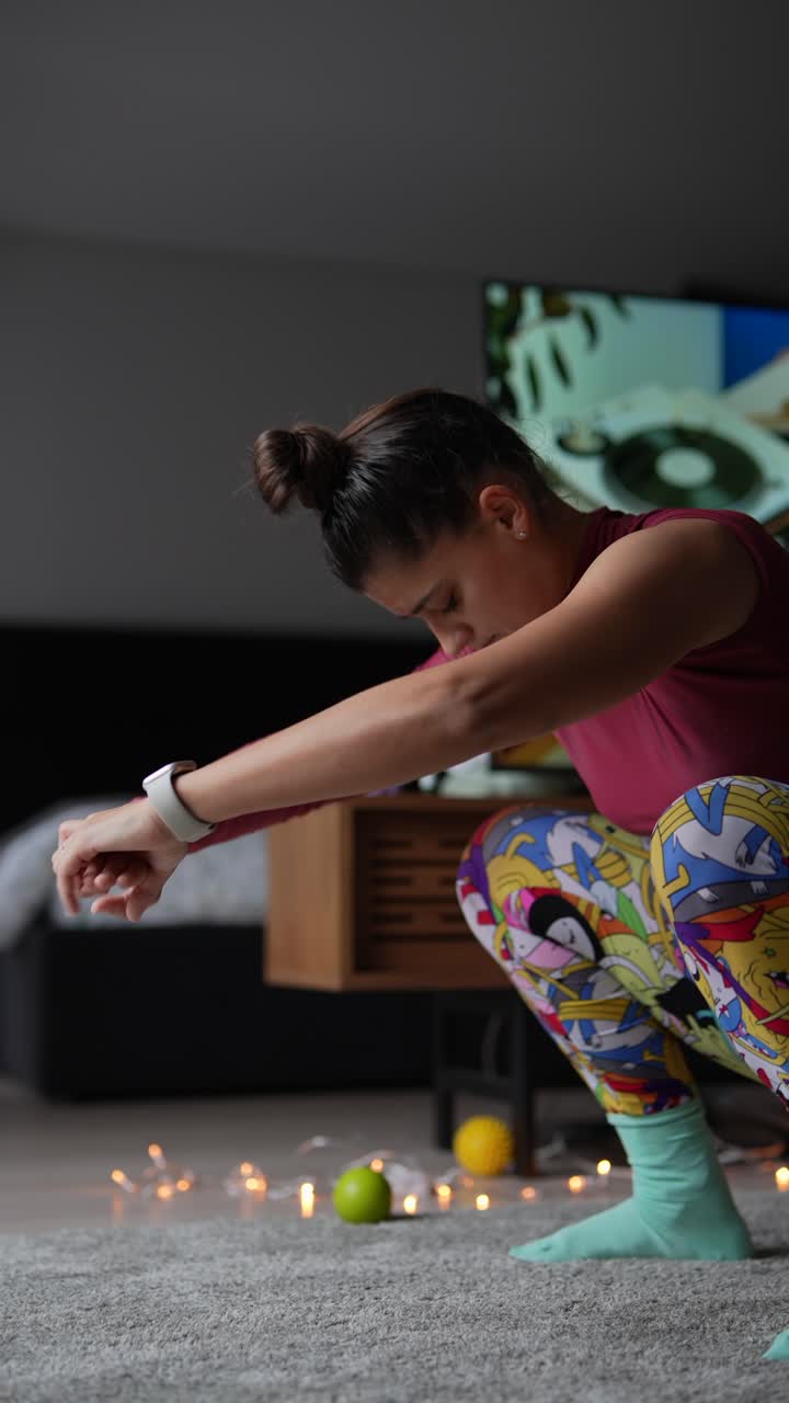 Woman Doing Squats at Home