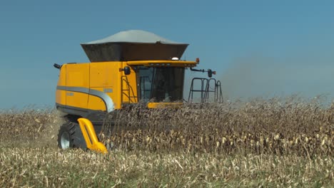 Combine-harvester-on-a-farm-in-Brazil-gathering-soybeans