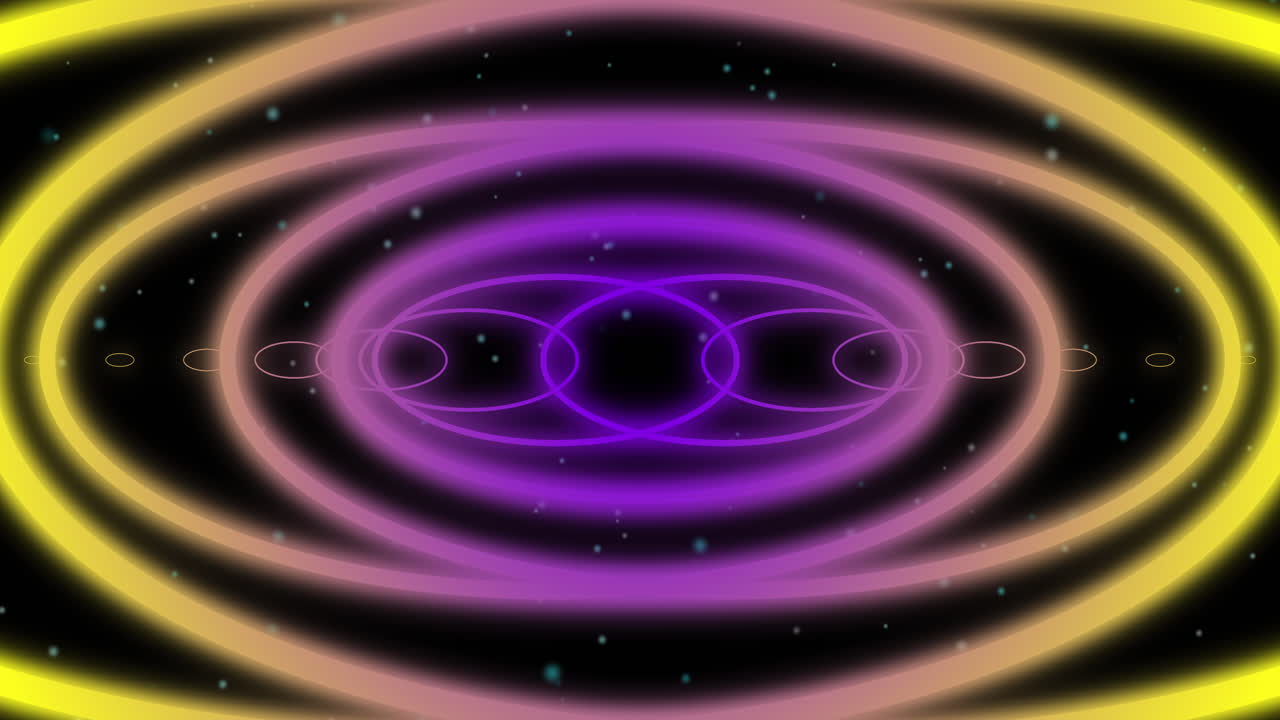 animación de patrón de neón púrpura y amarillo que se mueve en movimiento hipnótico en un bucle sin costuras