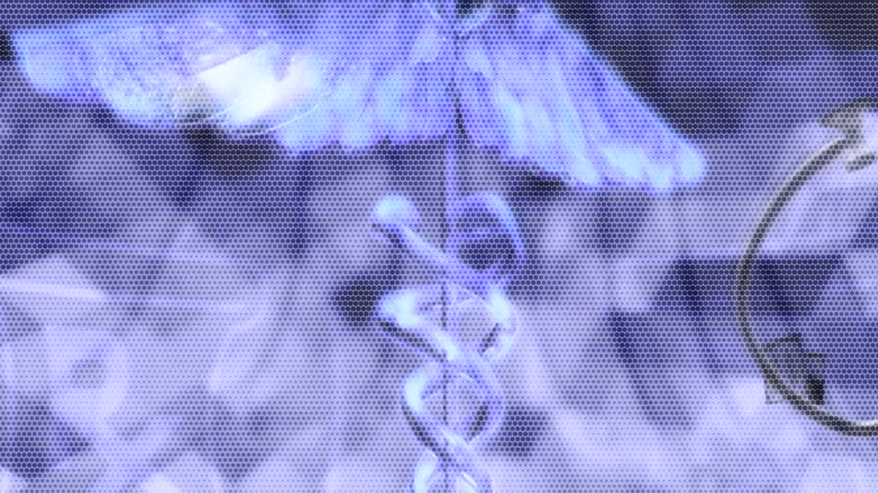 компьютерный анимационный движущийся фон, показывающий научную биологию атомы молекулы частицы гены днк