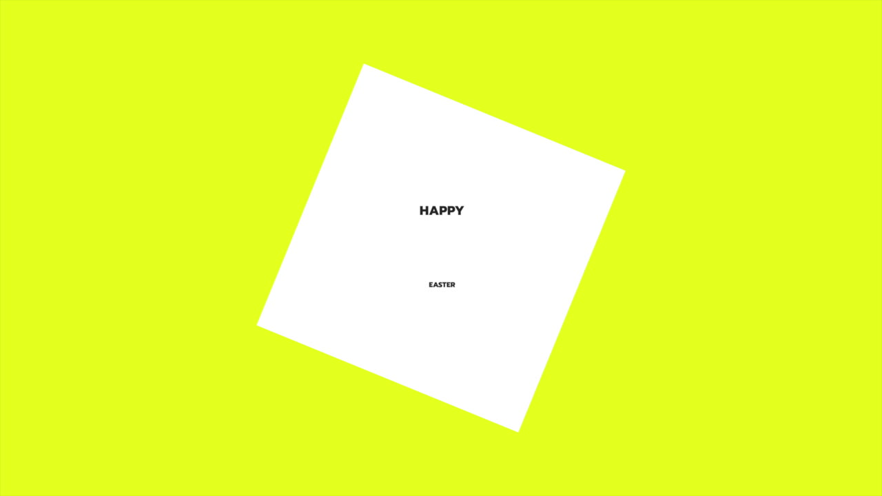 Happy Easter with white square on yellow gradient