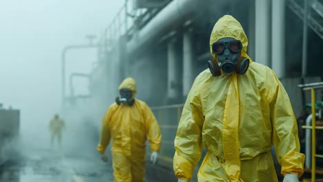people in hazmat suits