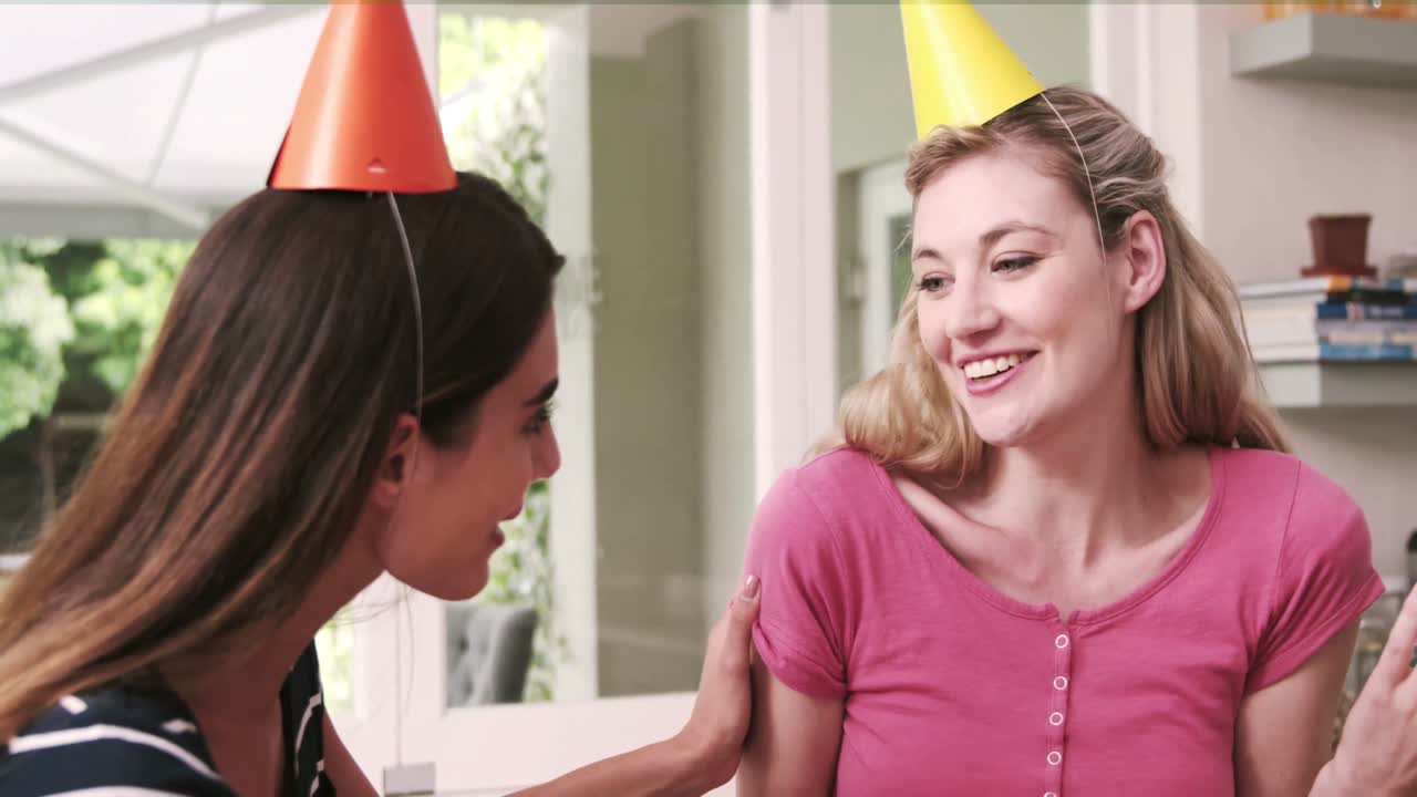 Happy friends celebrating birthday