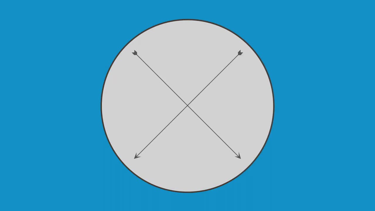 원 안의 십자 화살표