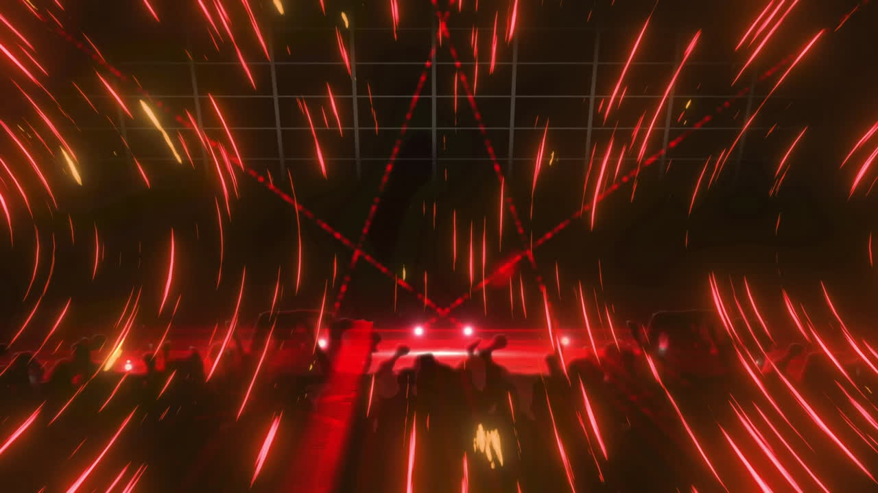 움직이는 빛의 길로 파티에서 춤을 추는 사람들의 애니메이션