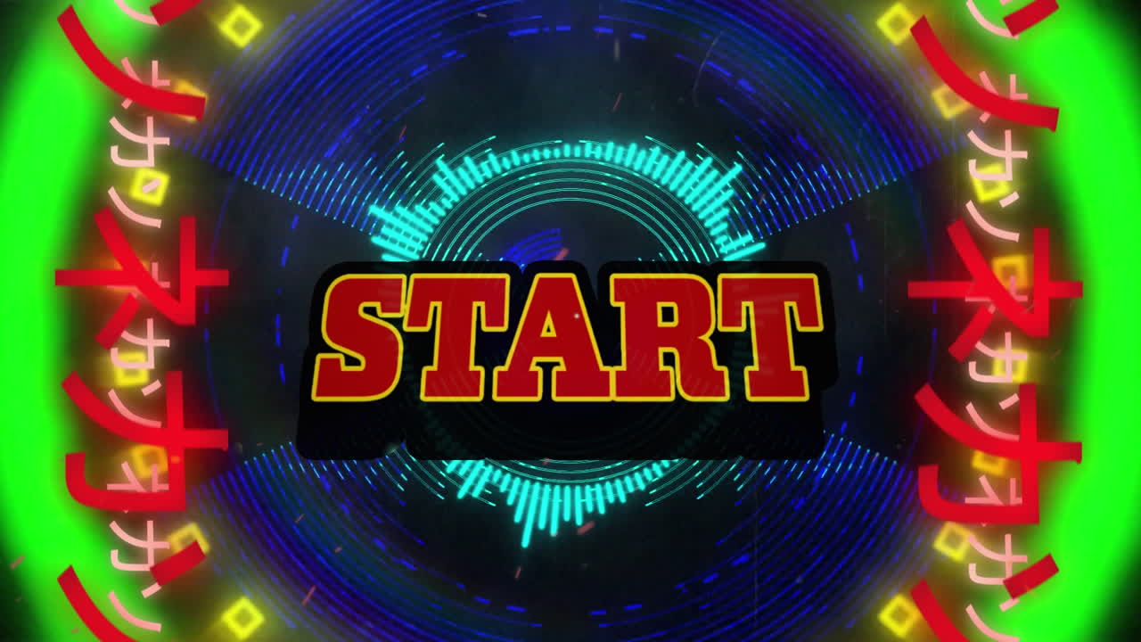 Animation of the word Start written in red letters