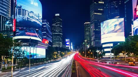 night traffic in hong kong