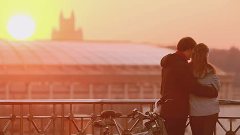 Pareja-Amorosa-Al-Aire-Libre-Al-Atardecer