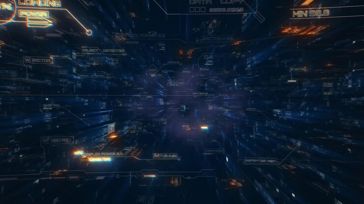 Loop di Tunnel Futuristico Digitale nel Ciberspazio