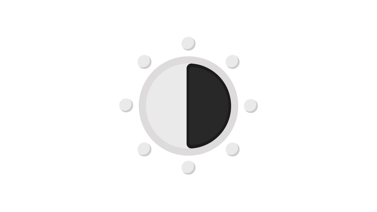 Animated Brightness Control Icon with Sun and Moon Symbol