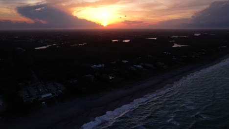 sunset over beach coast rotating view