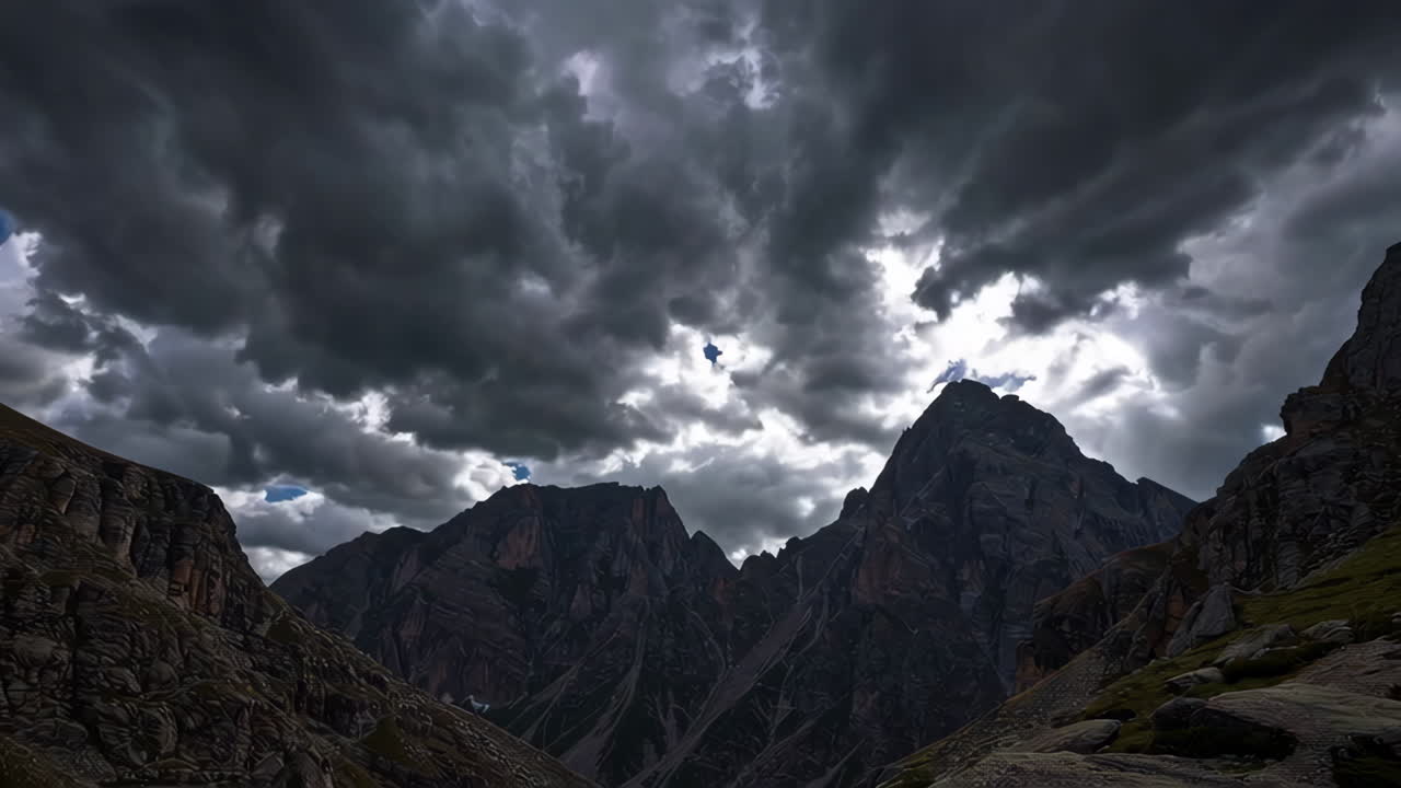 Mountain Scenery Under a Dramatic Sky