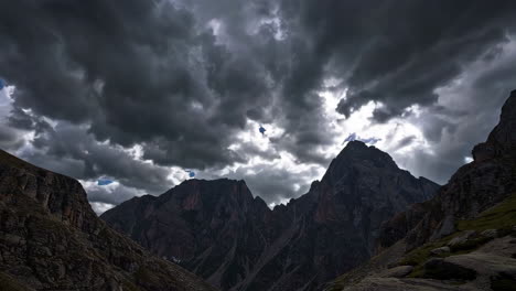 mountain scenery under a dramatic sky