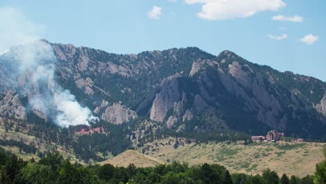smoke on a mountainous landscape