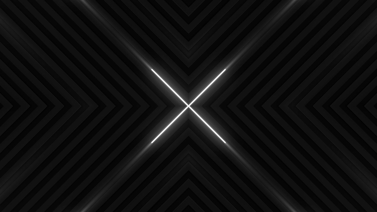 Abstract White Neon Lines Moving on Dark Geometric Background