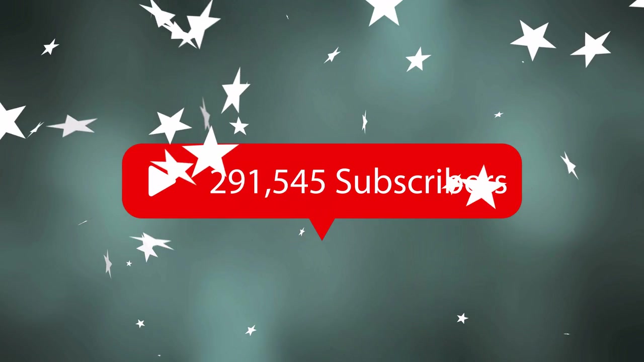 Badge appearing triggers subs count rising while white star confetti celebrating over teal gradient