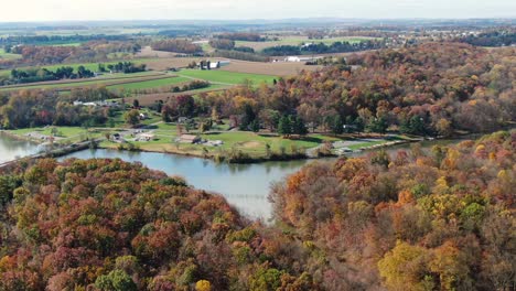 Aerial-of-Speedwell-Forge-Lake-in-Pennsylvania