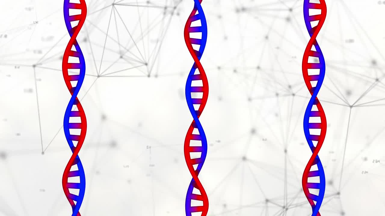 animación de cadenas de adn sobre un fondo blanco