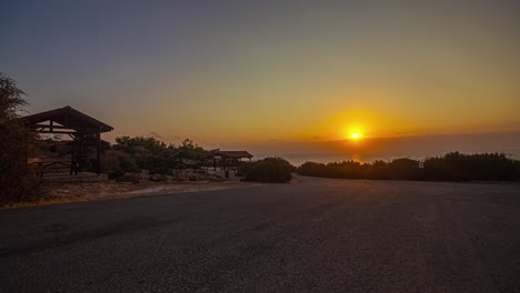 The-sun-disappears-in-a-beautiful-orange-sunset