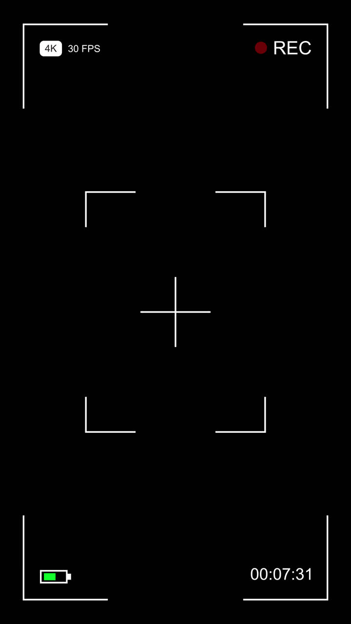 Digital Camera Recording Interface Overlay with REC and 4K Indicators
