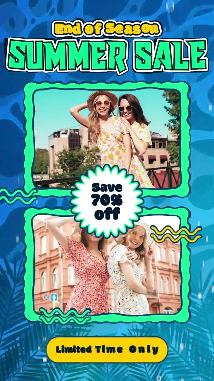 Animated Summer Sale Promotion Featuring Women in Fashion