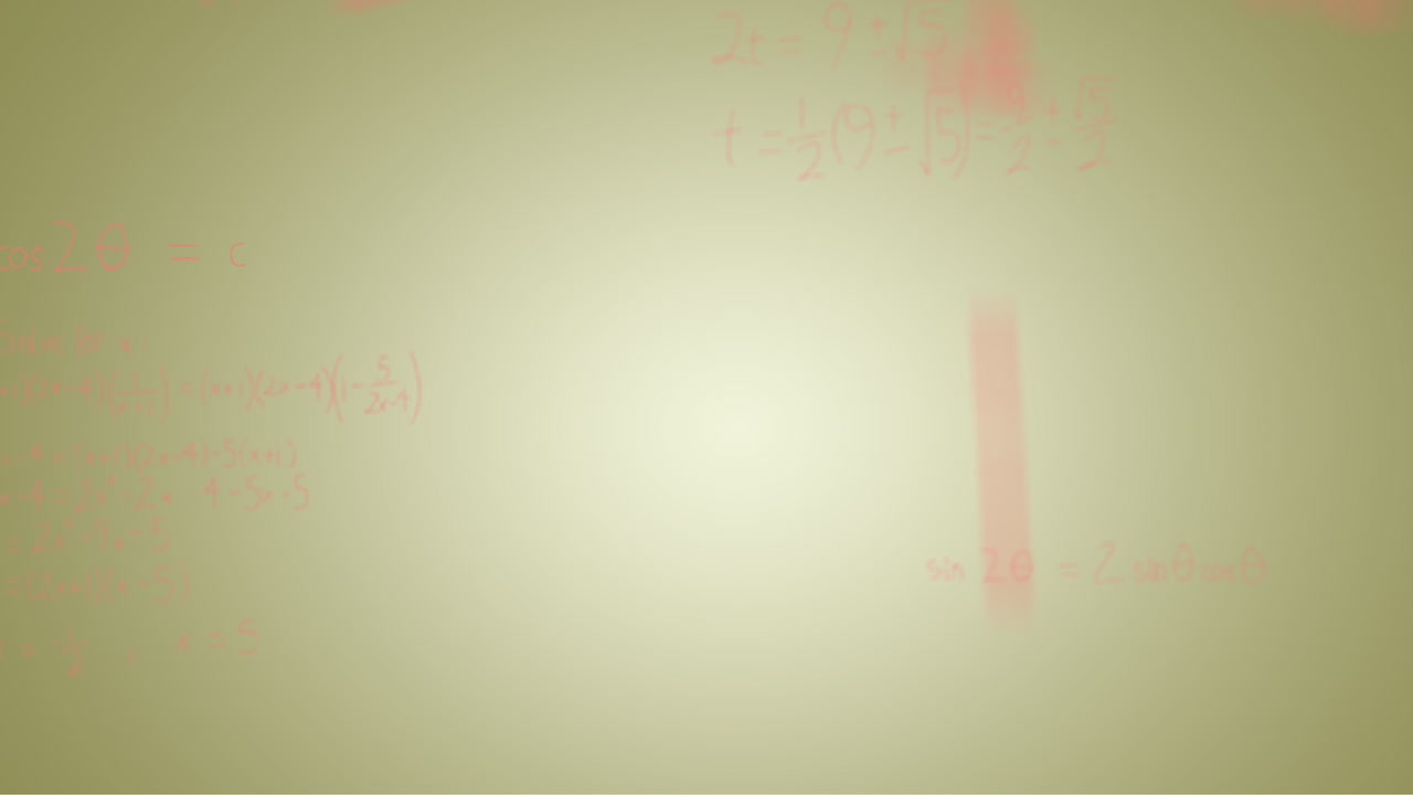 animación de fórmulas matemáticas escritas a mano sobre un fondo verde
