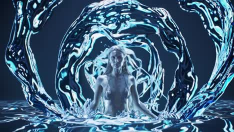 woman in a water vortex