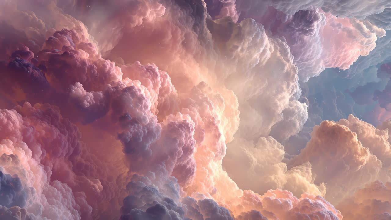 Awan Matahari Terbenam Dramatis Dengan Warna Pastel