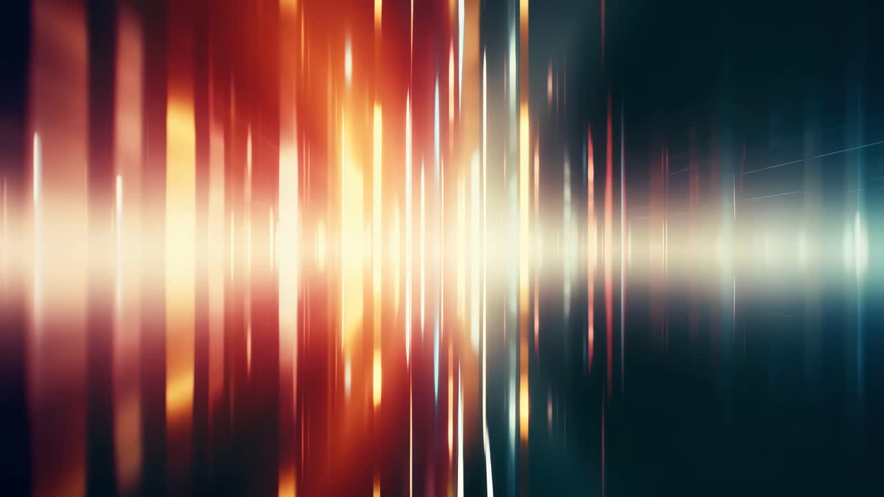 Abstract video concept with dynamic light streaks in warm tones