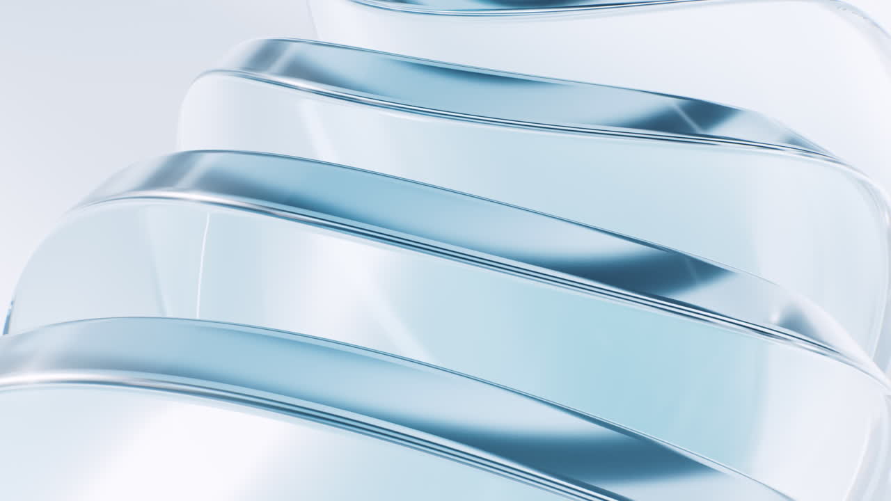 Transparent blue glass geometries background, 3d rendering