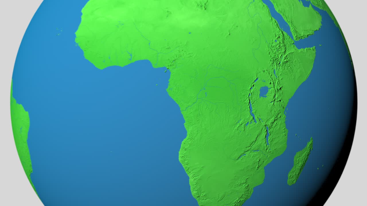 콩고 민주 공화국의 3d 지도