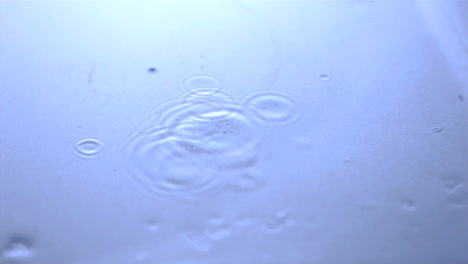 raindrop falling in super slow motion