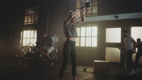 group fitness workout in industrial gym