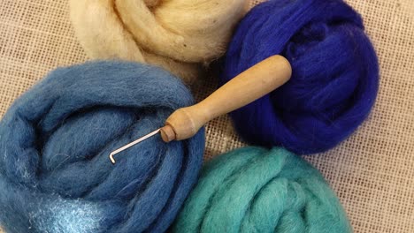 wool of different colors for felting