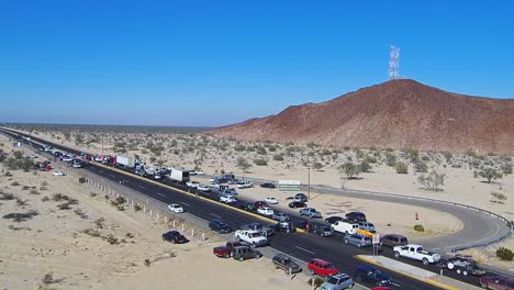 view of a drone flying to a highway