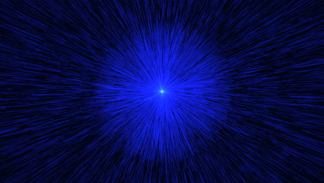 radiant blue light bursting from black background intense and bright with high contrast