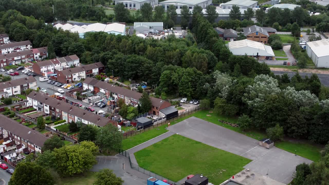 Aerial View of Residential Area Near Industrial Zone
