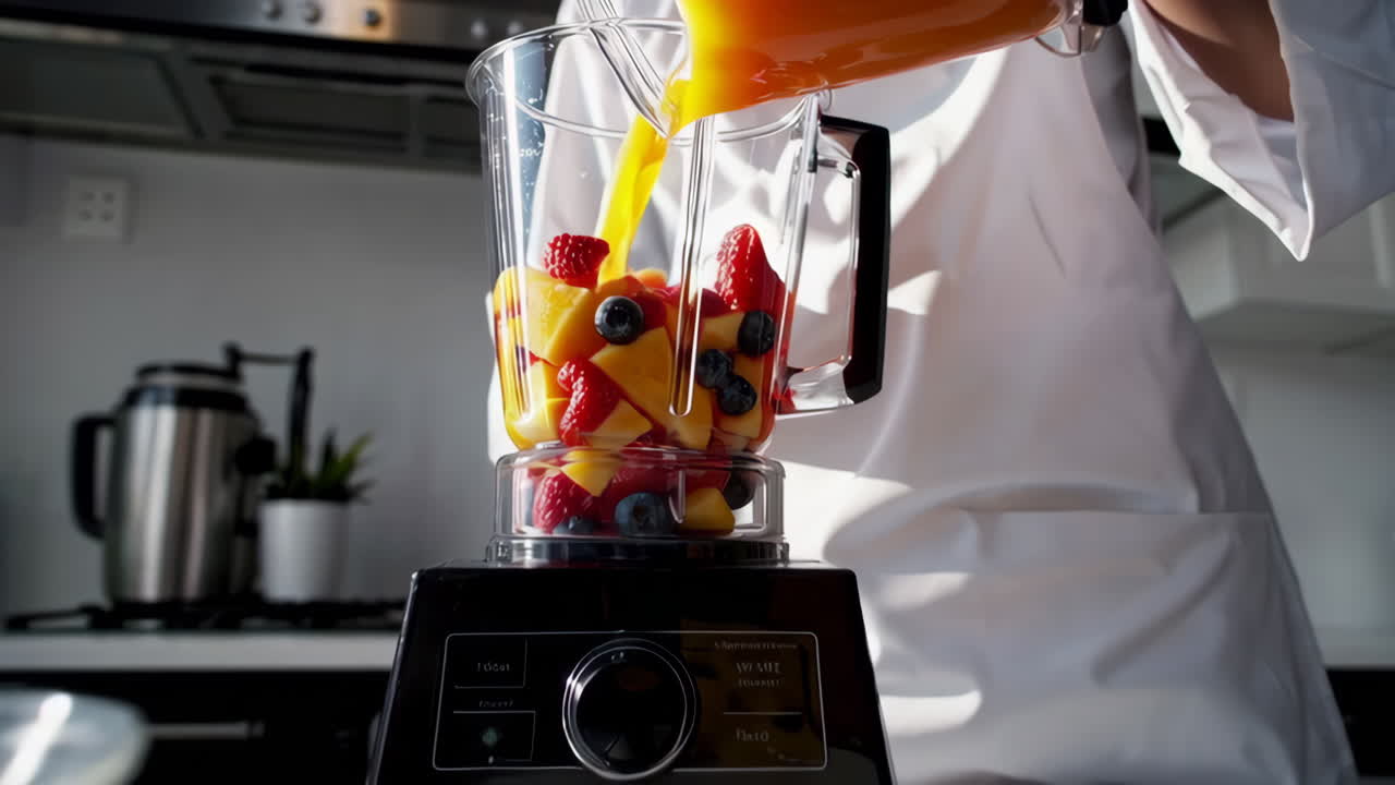 Chef Preparing a Fruit Smoothie