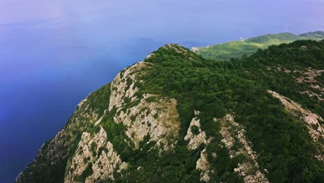 aerial view of escarpments and valleys along mediterranean coastline near emecik mountain, datça peninsula, turkey