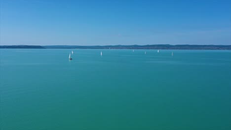 Drone-Timelapse-at-lake-Balaton,-Hungary-Recorded-with-a-DJI-Mavic-2-pro-UHD-4K-30-fps