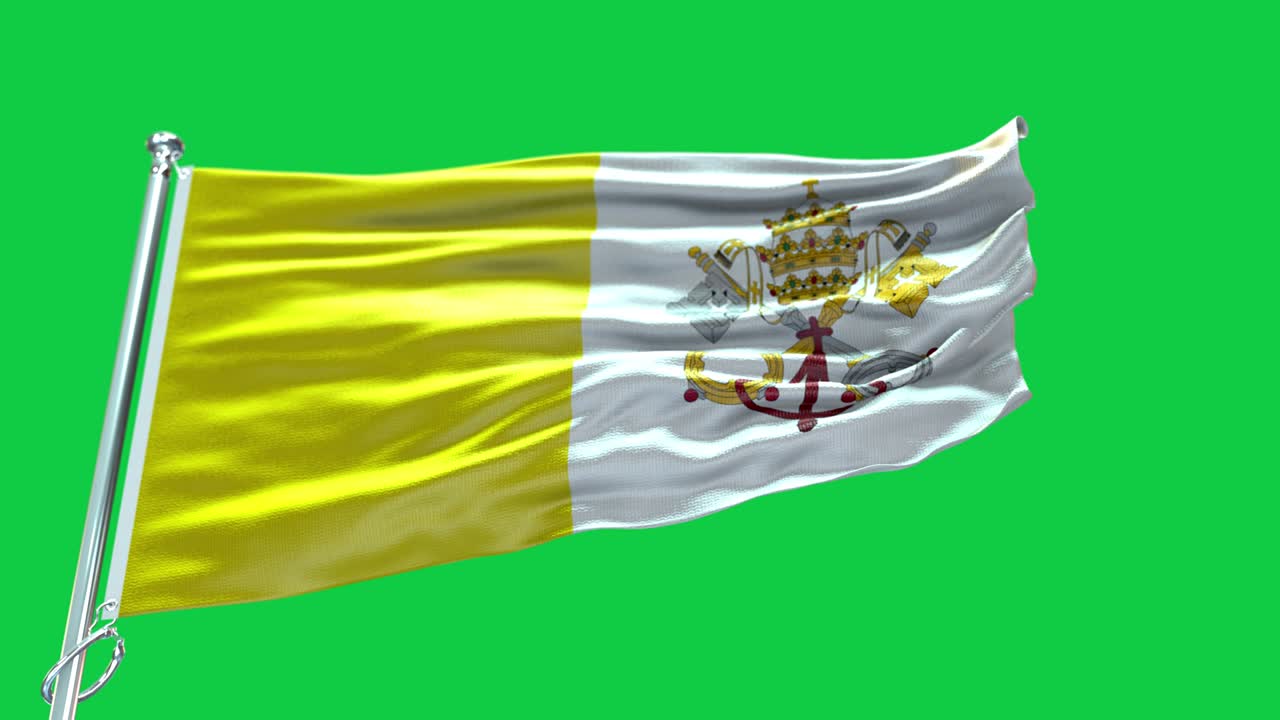 4k Highly Detailed Flag Of Vatican City Holy See - Vatican City Holy See Flag High Detail - National flag Vatican City Holy See wave Pattern loopable Elements