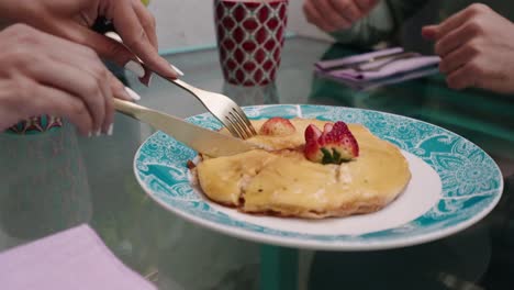 sweet omelette with strawberries for a snack